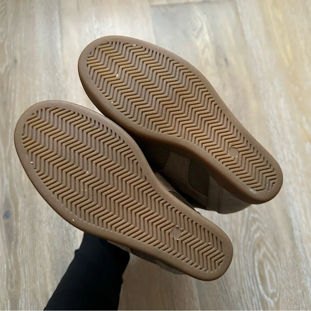 Call It Spring Taupe Tan Faux Suede Booties Hidden Wedge Hidden Heel - US 7